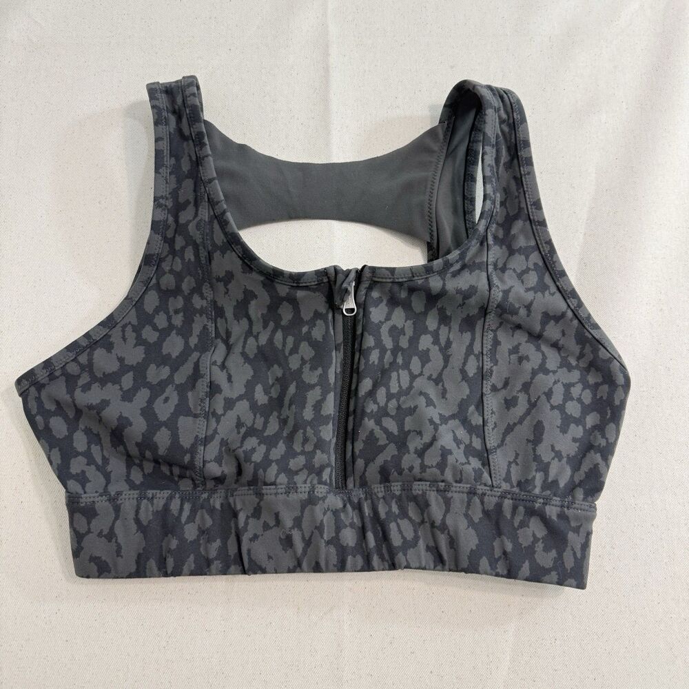 Varley Let’s Go Fay Sports Bra Front Zip Closure Colour Shan Sz Medium *No Pads - Picture 1 of 7